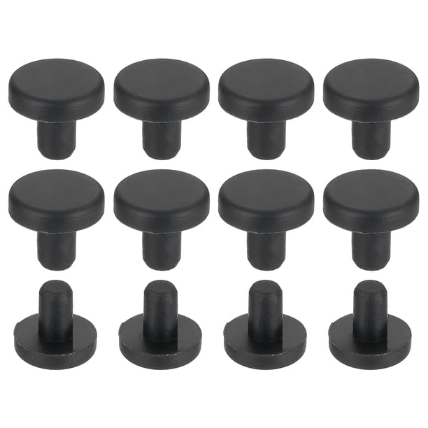 35 Paquete Tapones de Agujero de Silicona 5mm, Tapones de Caucho T Tipo Negro de Alta Temperatura para Agujeros de 4.3-5.05mm