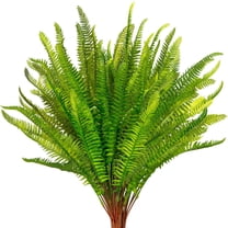 Boston Ferns Artificial Plants Green Faux Bush Plastic Greenery Bulk 4pcs