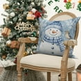 thumbnail image 2 of Dashan Blue Christmas Throw Pillow Covers 18x18 4 PCS Winter Snowman Couch Cushion Pillowcases for Bedroom Home Decor, 2 of 6