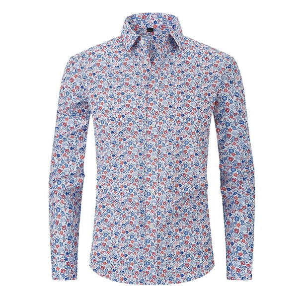 Blusa y camisa de manga larga con cuello vuelto para hombre, blusa informal a la moda con estampado a cuadros, blusa de manga larga con botones y cuello vuelto para hombre