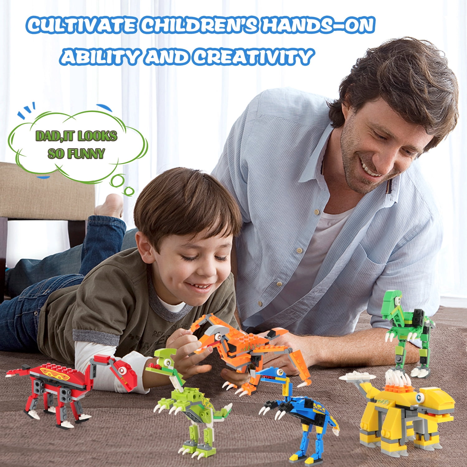 EXERCISE N PLAY Dinosaurs Building Blocks Creative DIY Toy for Ages 6-12 (539 Pieces)