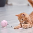 thumbnail image 2 of Graflsoa USB Rechargeable Smart Cat Toy with Multicolor LED Lights, Auto-Direction Change, Feather & Bell Attachments, Durable ABS Material, White, 2 of 6