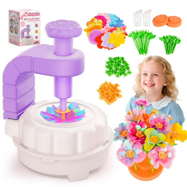 Kit de manualidades para pintar viento, tela, ramos de flores para niñas de 3 a 12 años