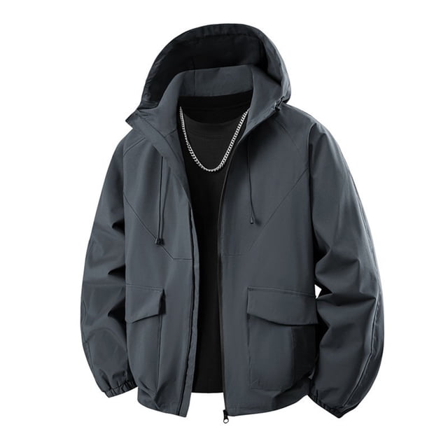 Yusimy Men's Slim Fit Double Breasted Mid-Length Trench Coat Solid Color Classic Overcoat