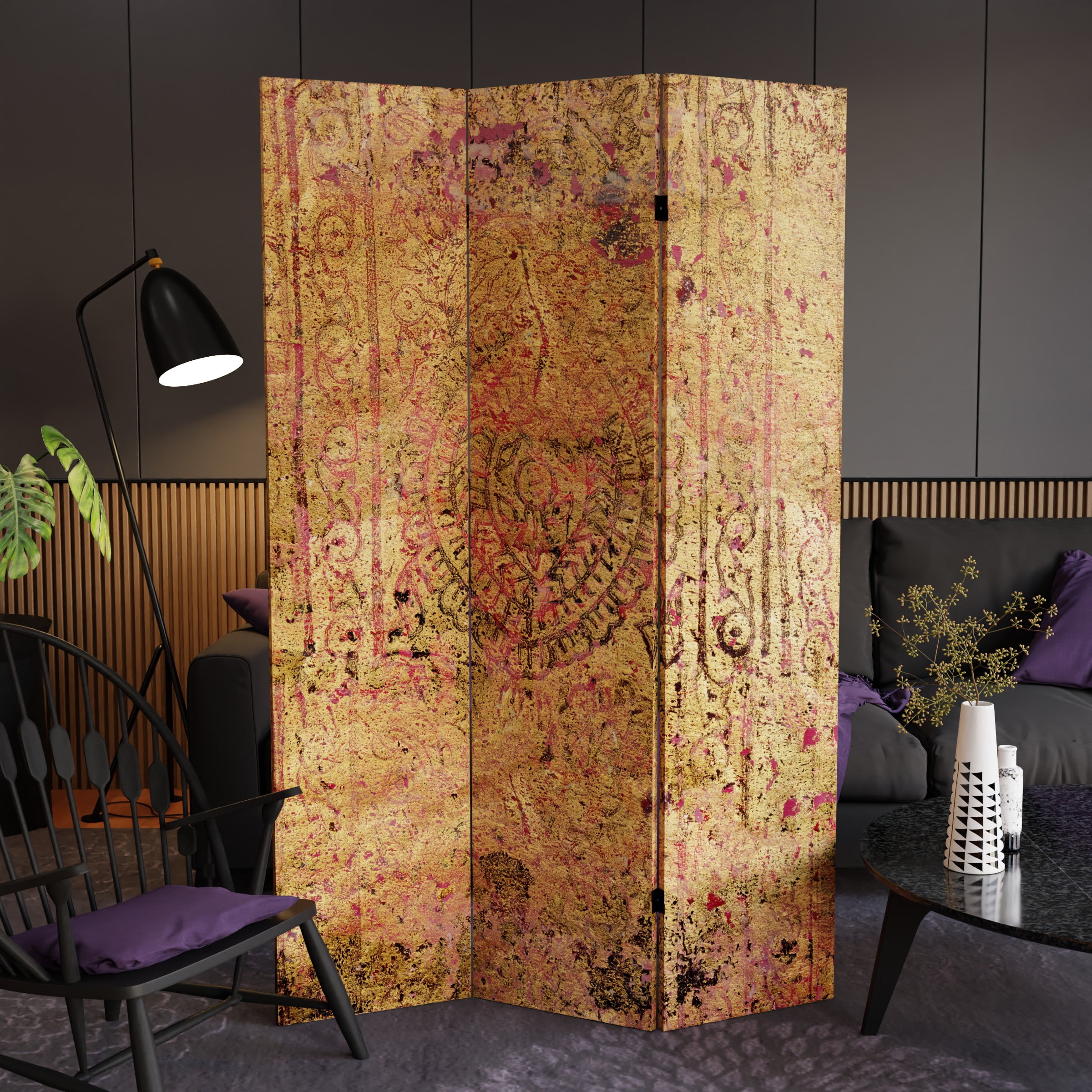 6 ft. Tall Double Sided Golden Hour Canvas Room Divider