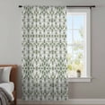 thumbnail image 3 of Sage Green Sheer Curtains 96 Inches Long, Retro Abstract Morocco Geometric Texture Light Filering Curtains, Privacy Drapes Simi Floor to Veiling Curtain for Living Room Bedroom Large Window Treatment, 3 of 9