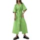 thumbnail image 1 of Txlixc, Kimono de manga corta para mujer, vestido camisero con cuello vuelto, vestido Midi con cinturón informal de trabajo de Color sólido para oficina y ocio Txlixc Moda, 1 of 7