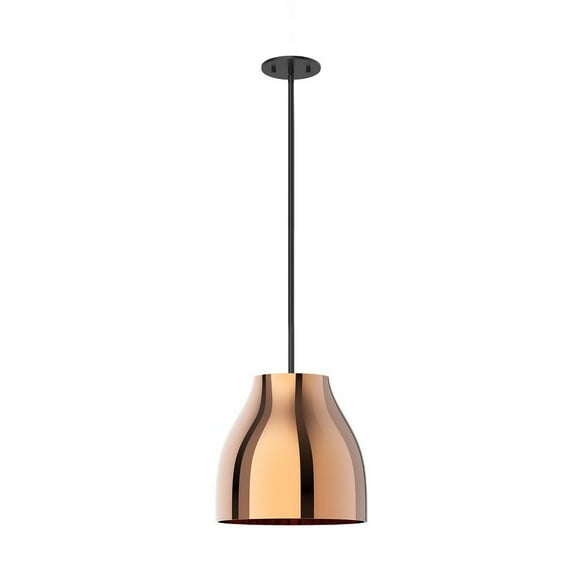 PD62012-BK/CP-Kuzco Lighting-Trinity - 21W LED Pendant-10.88 Inches Tall and 11.38 Inches Wide-Black Finish-Copper Glass Color