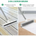 thumbnail image 4 of Floor Scrub Brush with 51-Inch Long Adjustable Handle 2 in 1 Scrape Brush Stiff Bristle Floor Scrubber for Cleaning Shower Bathroom Garage Kitchen Wall Deck Tub Tile, 4 of 5