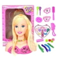 thumbnail image 2 of 17Pcs Makeup Toy, Pretend Hairdressing Styling Head Doll Playset For Children Educational Toy For Girls, 2 of 8