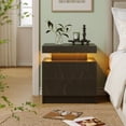 thumbnail image 2 of Cubehom LED Bedside Table, 2-Drawer Modern Nightstand with Storage, End Side Table for Living Room and Bedroom Furniture, 2 of 5
