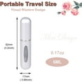 thumbnail image 5 of Travel Mini Perfume Refillable Atomizer, Portable Perfume Spray Container Bottle, Travel Perfume Scent Pump Case Fragrance Empty Spray Bottle for Traveling and Outgoing 5ml (Silver), 5 of 5