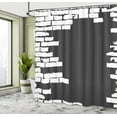 thumbnail image 5 of Ambesonne Urban Graffiti Shower Curtain, Chalky Stencil, 69"Wx70"L, Charcoal Grey and White, 5 of 5
