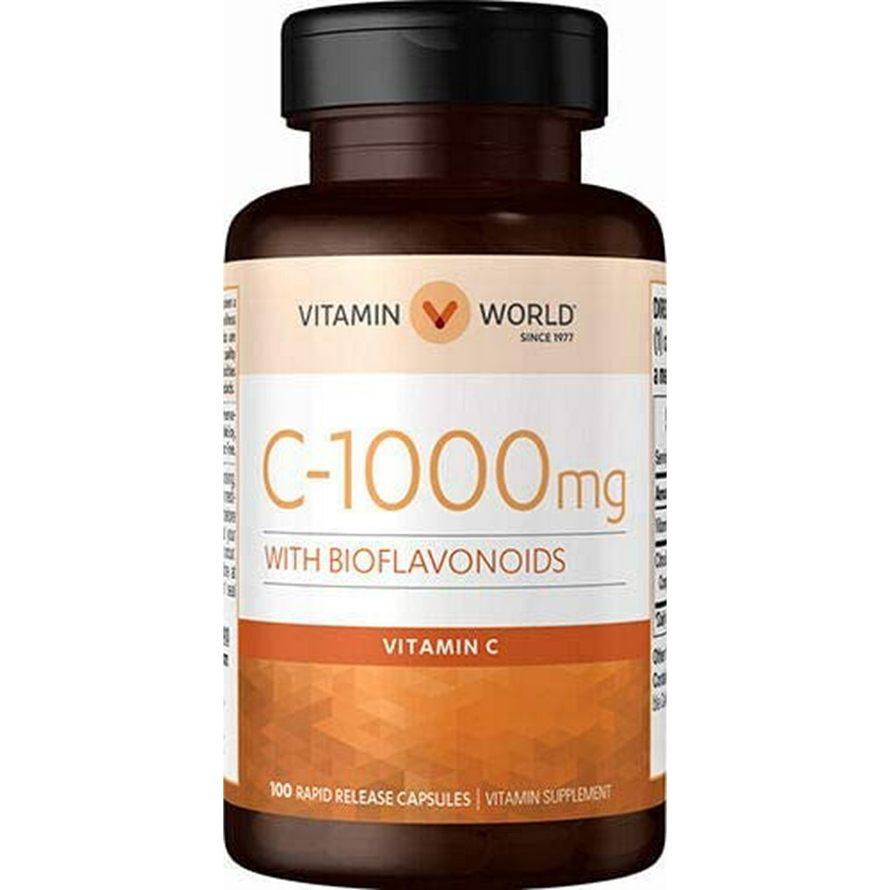 Vitamin World Vitamin C 1000 mg with Bioflavonoids, 100 Capsules