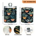 thumbnail image 3 of Clear Storage Jar 2.75x 4.13 Inches One Sizex2 Cotton Swabs Cans Translucent Plasticental Floss Cans Cotton Pads Cans Bathroom Canisters Dark Green Plants, 3 of 7
