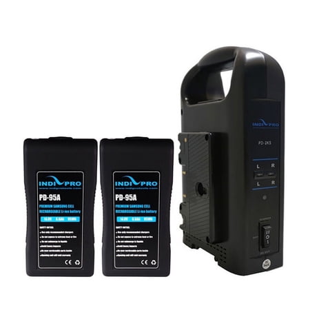 UPC: 0741533995073 | Indipro Tools Dual Battery Charger with Dual 95W Gold-Mount Battery Bundle
