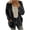 Black, variant on Women's Fuzzy Sherpa Fleece Cardigan Sweater Button Down Cozy Plush Outerwear with Pockets for Fall Winter