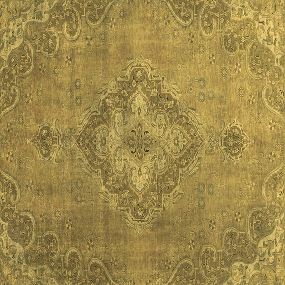 Ahgly Company Indoor Square Abstract Brown Modern Area Rugs, 7' Square