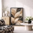 thumbnail image 2 of Framed Canvas Print Abstract Leaves Wall Art Modern Botanical Decorative for Living Room Bedroom - 24"x36" BLACK, 2 of 8