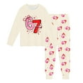 thumbnail image 4 of Tiweut Outfits for Kids Unisex Pajama 67 Printed 2 Piece Tops and Pants Nightwear Suit Set, 4 of 4
