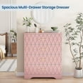 thumbnail image 3 of 4-Drawer Wooden Dresser with Gold Handles, Modern Nightstand & Storage Organizer Cabinet for Bedroom, Bedside, Closet, Living Room, Hallway, Entryway, Pink, 3 of 6