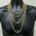 thumbnail image 3 of Stainless Steel Gold Plated Cuban Curb Chain Men Necklace Bracelet 3/5/7/9/11mm, 3 of 9