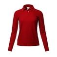 thumbnail image 1 of A2Y Women's Basic Casual Essentials 4-Button Junior-Fit PK Cotton Pique Polo Shirt Red 2XL, 1 of 5