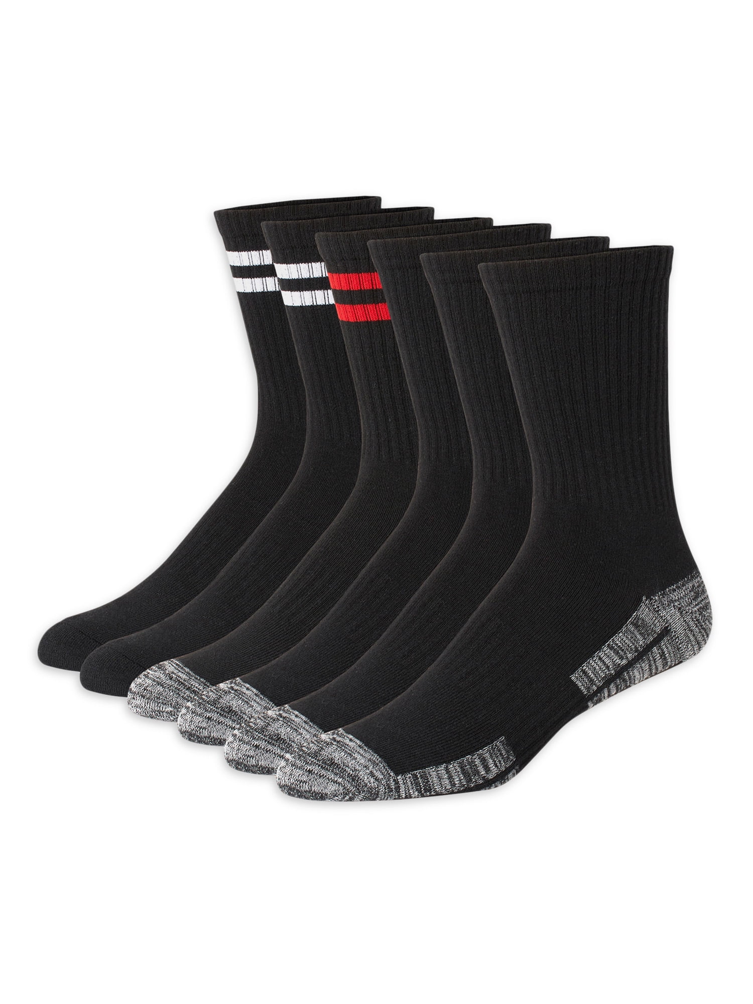 Hanes Originals Men's Moisture Wicking Crew Socks, 6-Pack