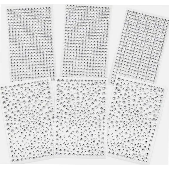 2100 Pcs Rhinestone Stickers, Self Adhesive Crystal Stickers Diamond Stickers Clear Jewel Gem Stickers for DIY Craft&Art Project,Decorate Face Body,Home Decoration (Clear)