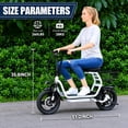thumbnail image 5 of Adult Electric Scooter with Seat, 750W Motor, 14-Inch Pneumatic Tires, Front and Rear Disc Brakes, LCD Display, LED Headlight, Rear Basket and Folding Frame,White, 5 of 5