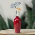 thumbnail image 3 of Luzkey Red Ceramic Vase, Small Red Vase, Rustic Flower Vases, Decorative Vases for Fireplace, Dining Room, Bookshelf, Coffee Table, Bedroom, 3 of 7