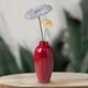 thumbnail image 3 of Florero rojo de cerámica, floreros decorativos, florero de cerámica de escritorio, florero rojo pequeño para estantería, 3 of 8