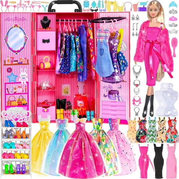 Armario para muñecas Playset ebuddy, 11.5 pulgadas, muñeca 104 accesorios