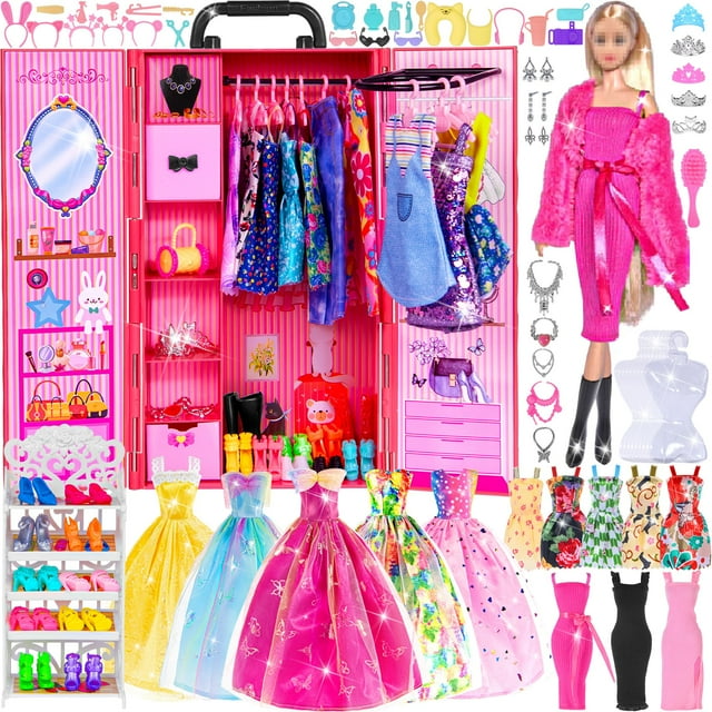 Armario para muñecas Playset ebuddy, 11.5 pulgadas, muñeca 104 accesorios