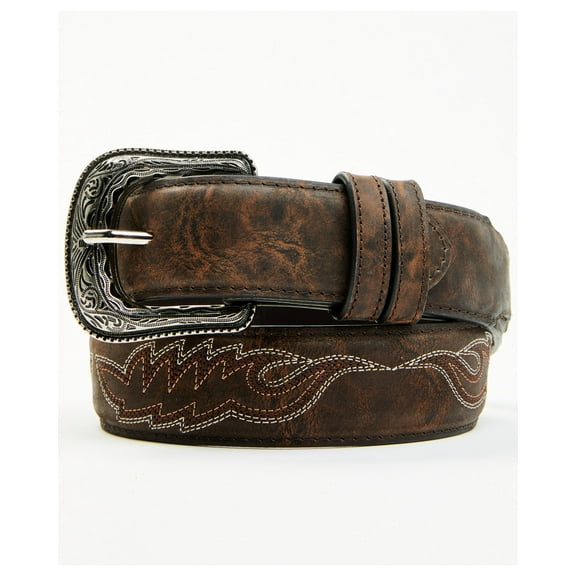 Cody James Men's Brooks Stitched Leather Belt Dark Brown 34
