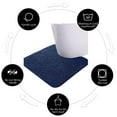 thumbnail image 5 of Tripumer U-Shaped Toilet Shaggy Bathroom Contour Rug 20 x 20 inch U Shape Toilet Mat Navy Blue, 5 of 9