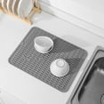 thumbnail image 4 of Silicone Dish Drying Mat for Multiple Usage,Easy clean,Eco-friendly,Heat-resistant Silicone Mat for Kitchen Counter or Sink,Refrigerator or Drawer liner Grey L 16 inches x 12 inches, 4 of 10