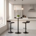 thumbnail image 5 of FurniFact 3pc Pub Set, Round Faux Marble Top, 2 Swivel Stools, Metal Base, 5 of 5