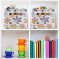 thumbnail image 6 of Yayeee 2 Pack Canvas Storage Basket with Handles for Shelves Fabric Bins Closet Organizer, Blue Retro Flower, 6 of 8