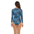 thumbnail image 2 of SWSMCLT Women's Rash Guard Surf One Piece Rashguard High Waisted Bathing Suit Beach Padded Summer Long Sleeve Swimming Swimsuit Royal Blue 8, 2 of 4