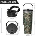thumbnail image 4 of 30 Oz Tumbler Green Camouflage Tumbler with Lid and Straw, Birthday Gift Cup for Friend Women Men Coffee Travel Mug Thanksgiving Day Halloween Christmas Gift Water Bottle, 4 of 7