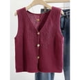 thumbnail image 4 of Women's Vest Sleeveless Knit V-Neck Button Up Casual Sweater Vest for Outdoor & Casual, 4 of 9