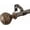Floral Antique Bronze, variant on Iron Curtain Rods, 36-72'' Decorative Window Curtain Rod 1-Inch Diameter with Modern Design Floral Carved Ball Finials, Drapery Curtain Pole Extends from 36 to 72 Inches,Floral Antique Bronze