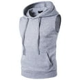 thumbnail image 3 of Bcfgryg Men's Pure Color Vest With Hood Men's Lightweight Jacket Gray S, 3 of 5