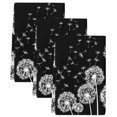 thumbnail image 2 of White Dandelion Kitchen Towels Set of 3, Spring Flowers Botanical Vintage Black Absorbent Dish Towels for Kitchen, Microfiber Hand Towel, Quick Drying Tea Towel for Cleaning Decorative Dishcloths, 2 of 7