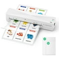 thumbnail image 2 of Portable Laminator A4 with Hot Cold Modes, 9 inch Thermal Laminating Machine with Laminating Sheets for Home Office School, 15 Thermal Laminating Pouches, White, 2 of 8