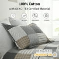 thumbnail image 3 of Bedduvit King Size Quilt Set - 100% Cotton Brown/Black/Gray Bedspread Quilt for King Beds, Lightweight Patchwork Plaid Farmhouse Classic Quilt Bedding Comforter Set for All Season, 3-Piece (98"x106"), 3 of 8
