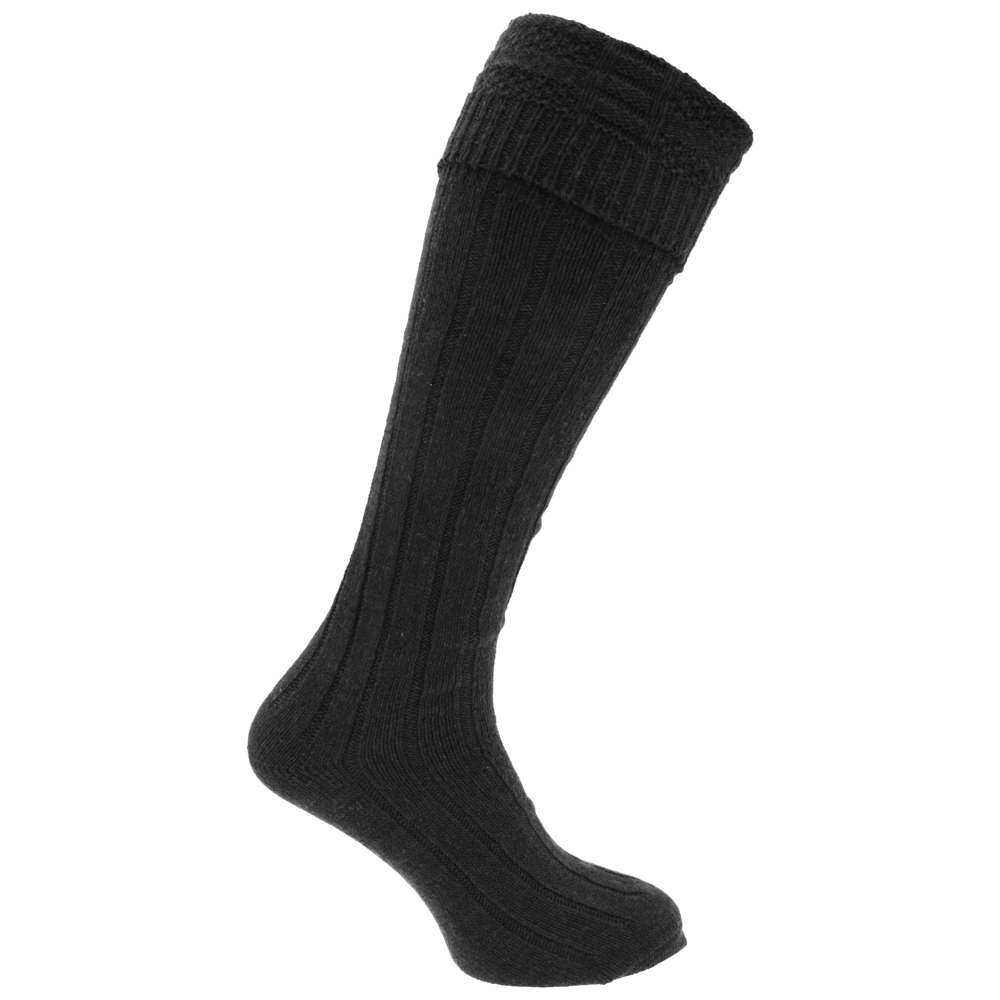 Shoe size 9-11 Black Wool Blend Kilt Hose Socks NEW Size Men's Large 