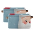 thumbnail image 2 of Cute Santa Claus Faces Blue Background Square Storage Bins with Handles Collapsible Containing Box 1 Pack, 2 of 9