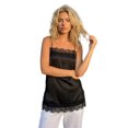 thumbnail image 2 of Camiseta sin mangas de satén con ribete de encaje para mujer, estilo veraniego, con tirantes finos y corte holgado., 2 of 9